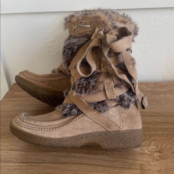 Sam Edelman Meiko Suede Leather and faux-fur Lined Boots Pull-On Moccasin Size 8 - Picture 5 of 14